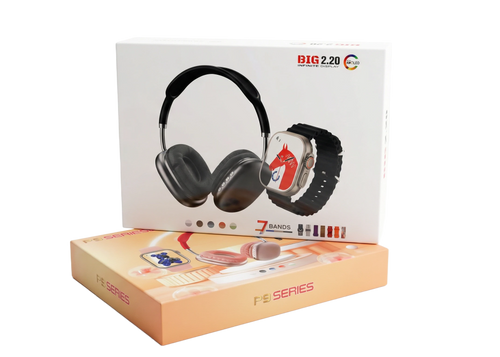 MONTRE CONNECTÉE + ÉCOUTEURS + 7 BRACELETS